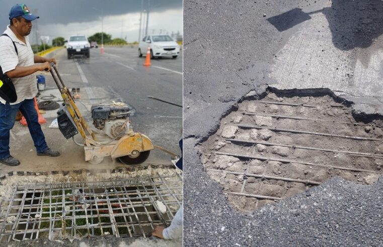 Dan mantenimiento al cuerpo exterior del Periférico en su cruce con la calle 50