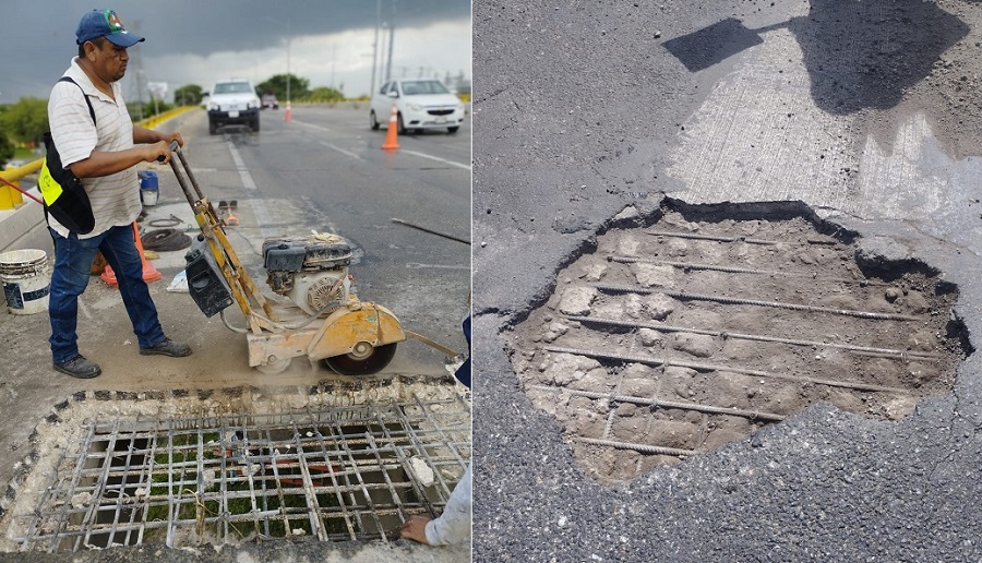 Dan mantenimiento al cuerpo exterior del Periférico en su cruce con la calle 50