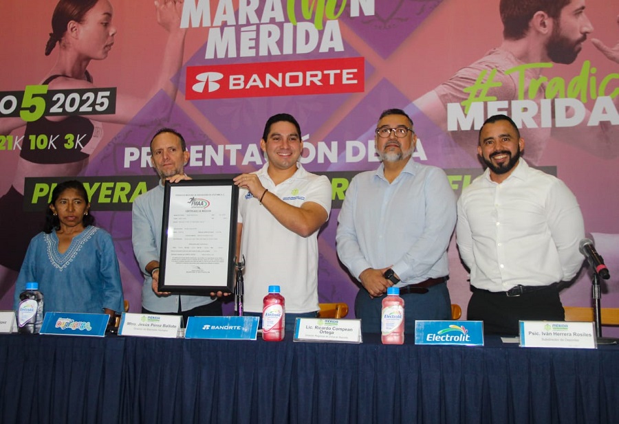 “Marat’hon de Mérida 2025” recibe certificación: presentan playera y medalla