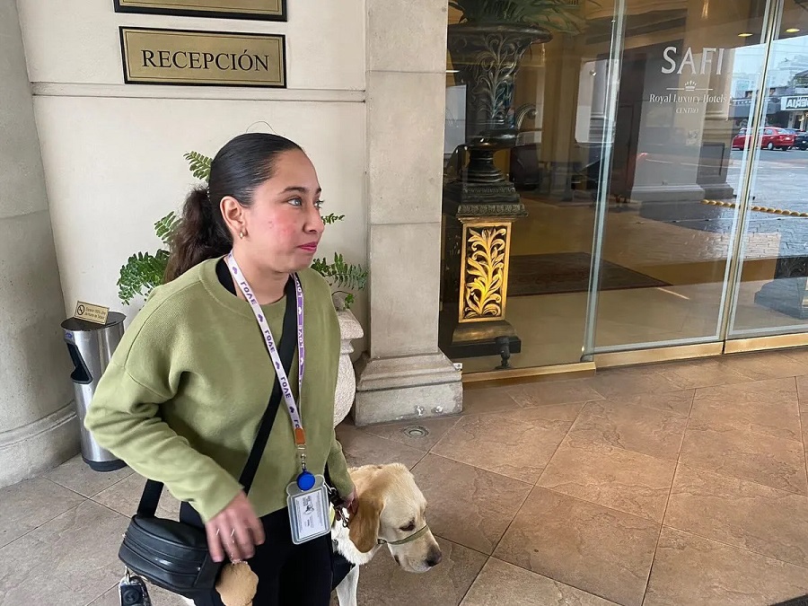 Denuncian discriminación en hotel contra mujer con discapacidad y su perro guía