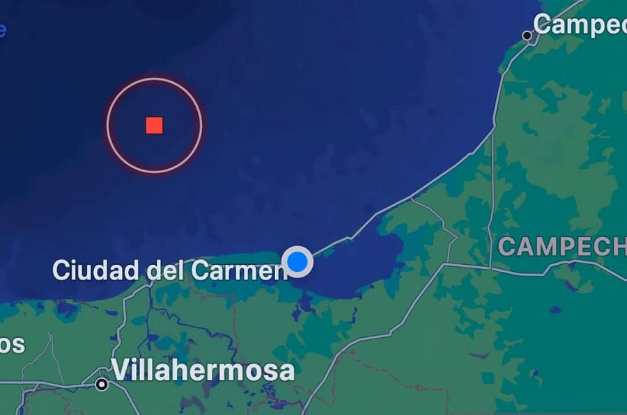 Reportan sismo de 4.0 de magnitud en la Bahía de Campeche, pero nadie lo sintió