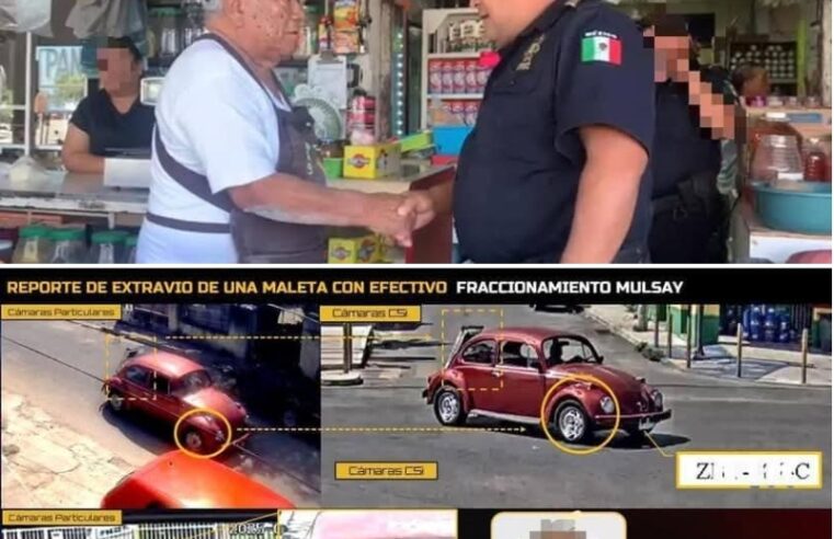 Policías estatales recuperan maletin con $78,000 que un adulto mayor había extraviado