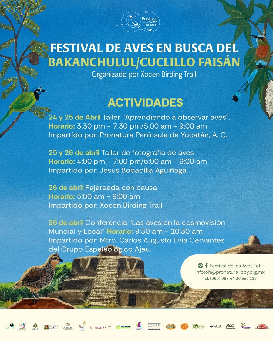 Realizarán el Festival de las Aves de Xocén del 24 al 26 de abril
