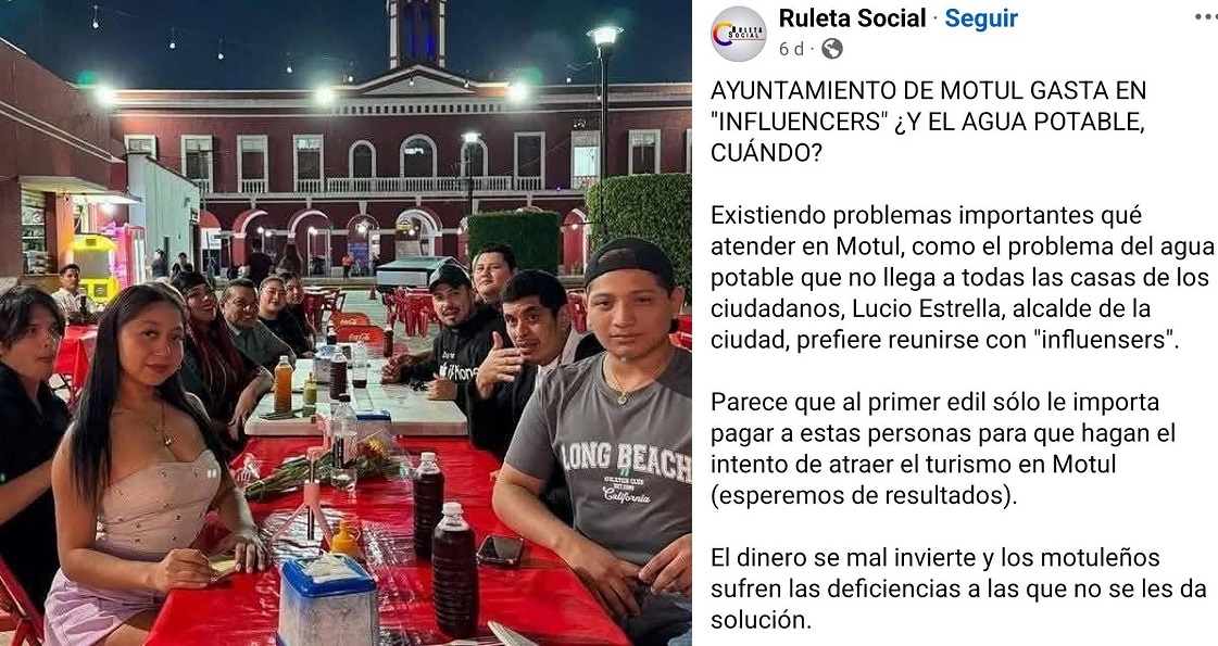 Lucio «Fridman» prefiere dar cena a unos influencers que agua potable en Motul