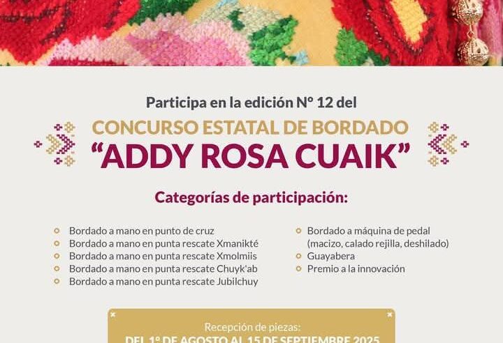 Lanzan concurso estatal de bordado Addy Rosa Cuaik