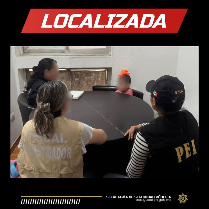 Localizan a niña sustraída en Mérida