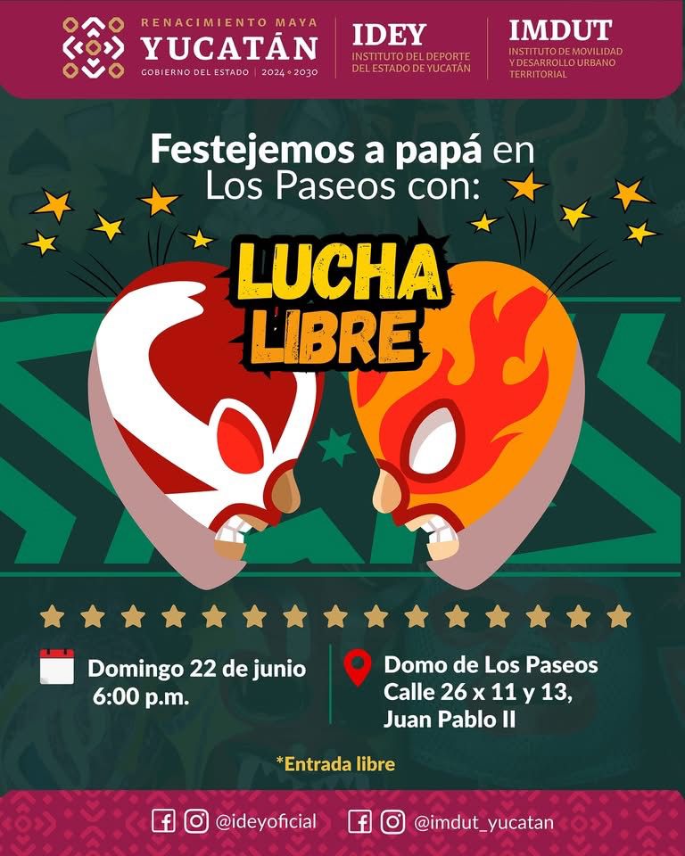 Lucha libre este domingo en Los Paseos