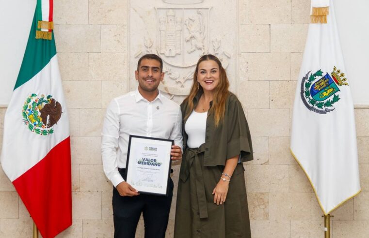 Cecilia Patrón premia con ‘Valor Meridano’ al piloto aviador que salvó 215 vidas