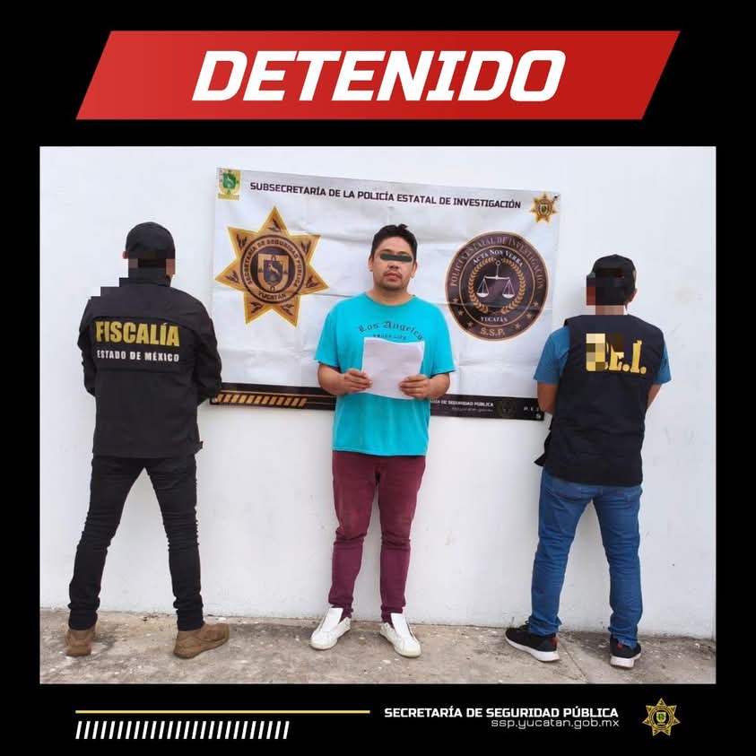 Capturan en Yucatán a carpintero buscado por violación en Edomex