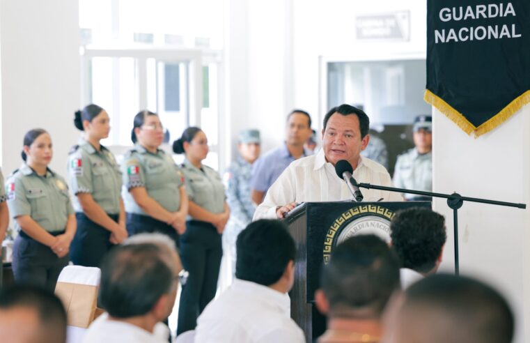 Reconoce Huacho Díaz el papel de la Guardia Nacional para mantener el estado entre los más seguros 