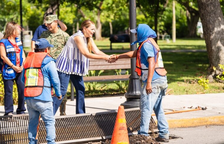 Ayuntamiento de Mérida avanza en la limpieza de rejillas con apoyo del Ejército
