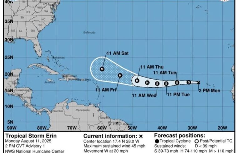 Se forma la tormenta tropical Erin en las islas de Cabo Verde, lejos de Yucatán…hasta ahora