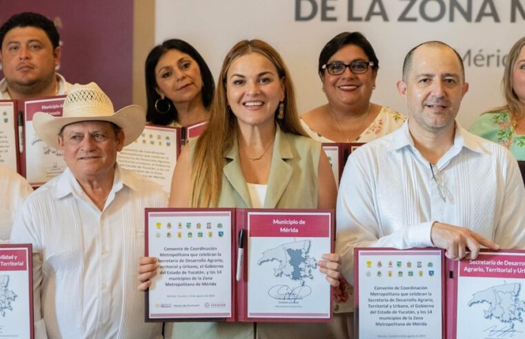 Firma Cecilia Patrón el Convenio de Coordinación Metropolitana de Mérida
