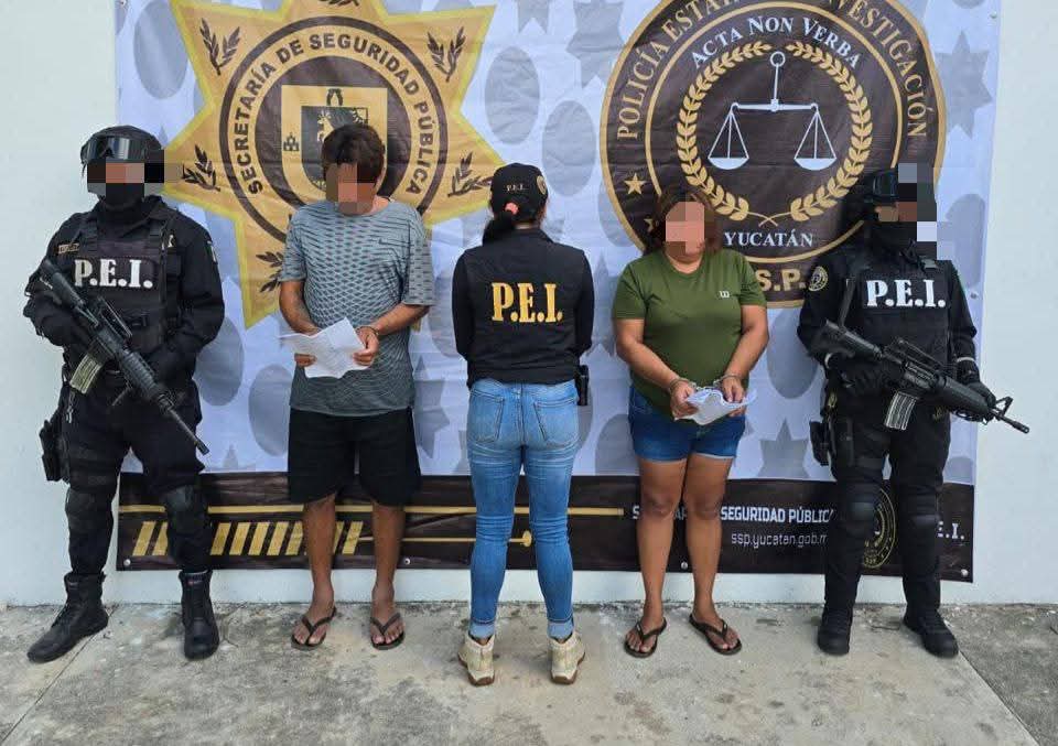 Pareja detenida y droga asegurada durante cateo antinarcóticos en Dzidzantún