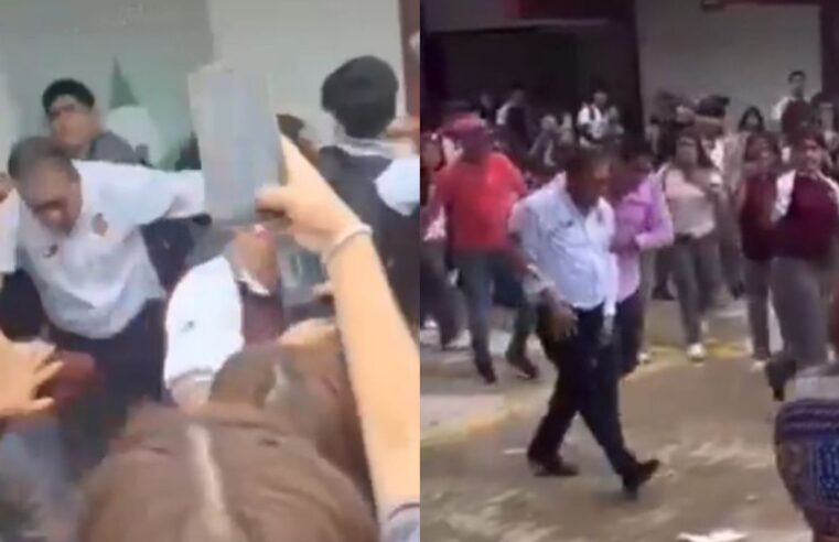 Alumnos golpean al director del Cetis 78 de Altamira, Tamaulipas, por acosar a las estudiantes