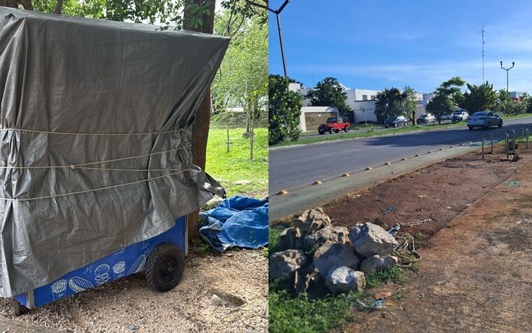 El Ayuntamiento de Mérida retira puestos sin permiso en el Fraccionamiento Las Américas