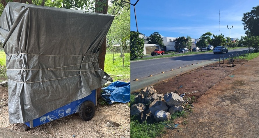 El Ayuntamiento de Mérida retira puestos sin permiso en el Fraccionamiento Las Américas