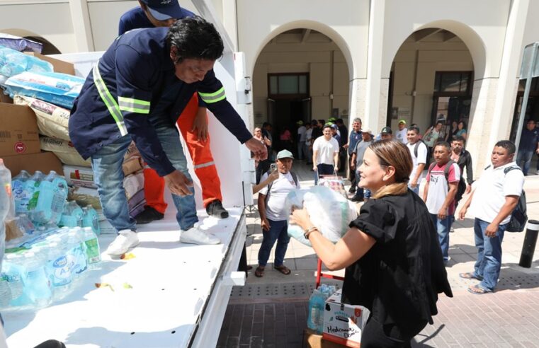 Envía Cecilia Patrón ayuda recolectada por los meridanos para damnificados por inundaciones
