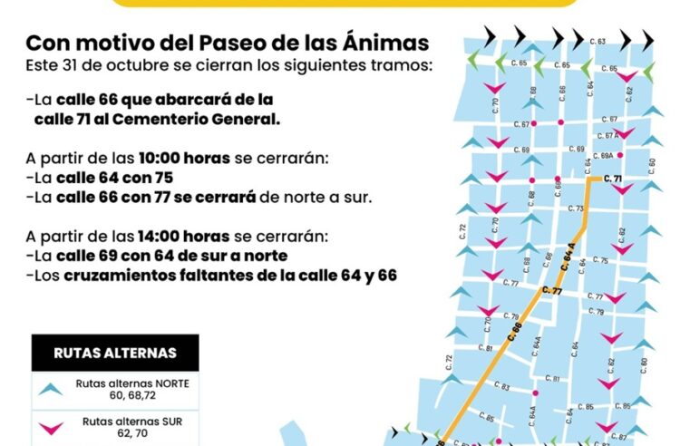 Tómalo en cuenta: cerrarán calles del centro de Mérida por el Paseo de las Ánimas