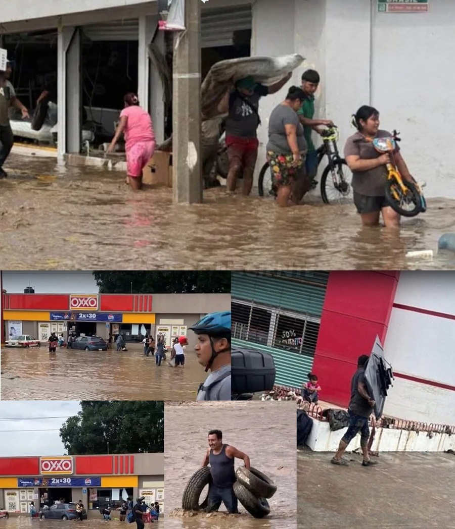 En medio de las inundaciones, comienzan los saqueos en Poza Rica, Veracruz