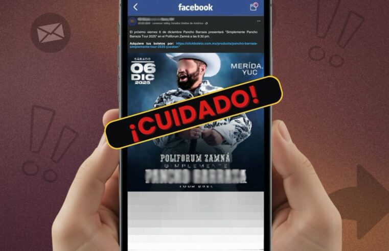 Alerta por sitio fraudulento que promueve concierto en Mérida