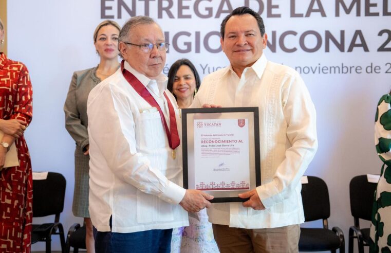 Reconocen trayectoria del jurista Pedro José Sierra Lira con la Medalla Eligio Ancona*