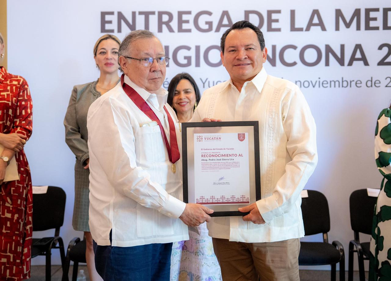 Reconocen trayectoria del jurista Pedro José Sierra Lira con la Medalla Eligio Ancona*