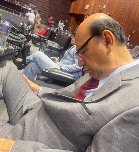 Diputado federal de Morena se duerme durante las sesiones en San Lázaro