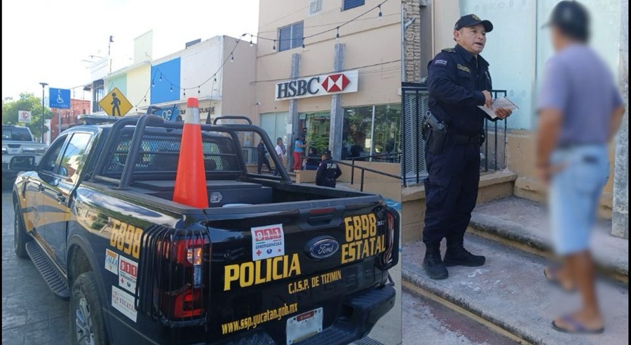Evitan que un ciudadano deposite dinero en Tizimín tras una llamada de extorsión