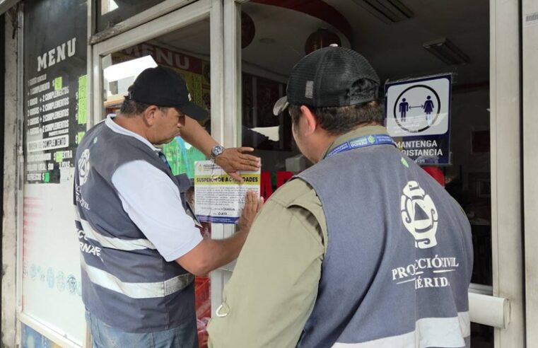 Suspenden actividades a tres establecimientos por incumplir normas de Protección Civil