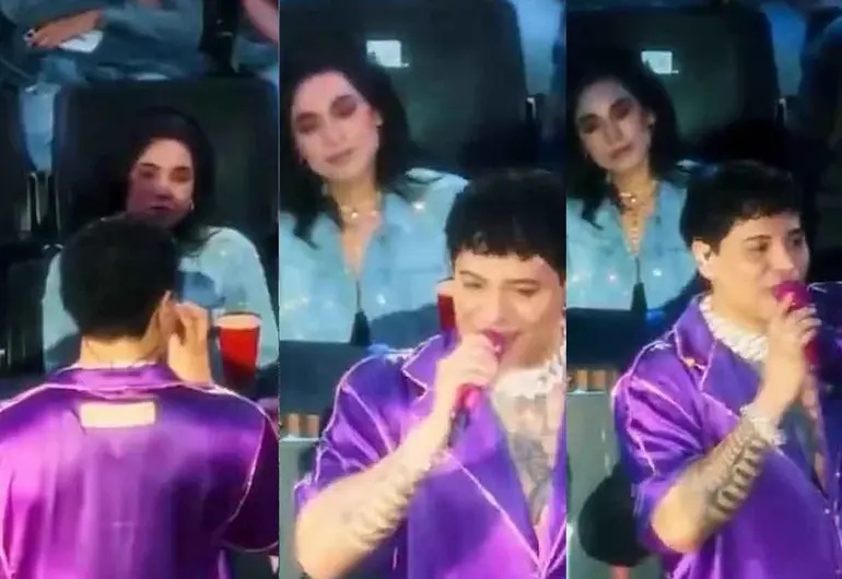 Al estilo Cold Play, descubren en concierto de Grup Firme a marido infiel con la prima de su esposa