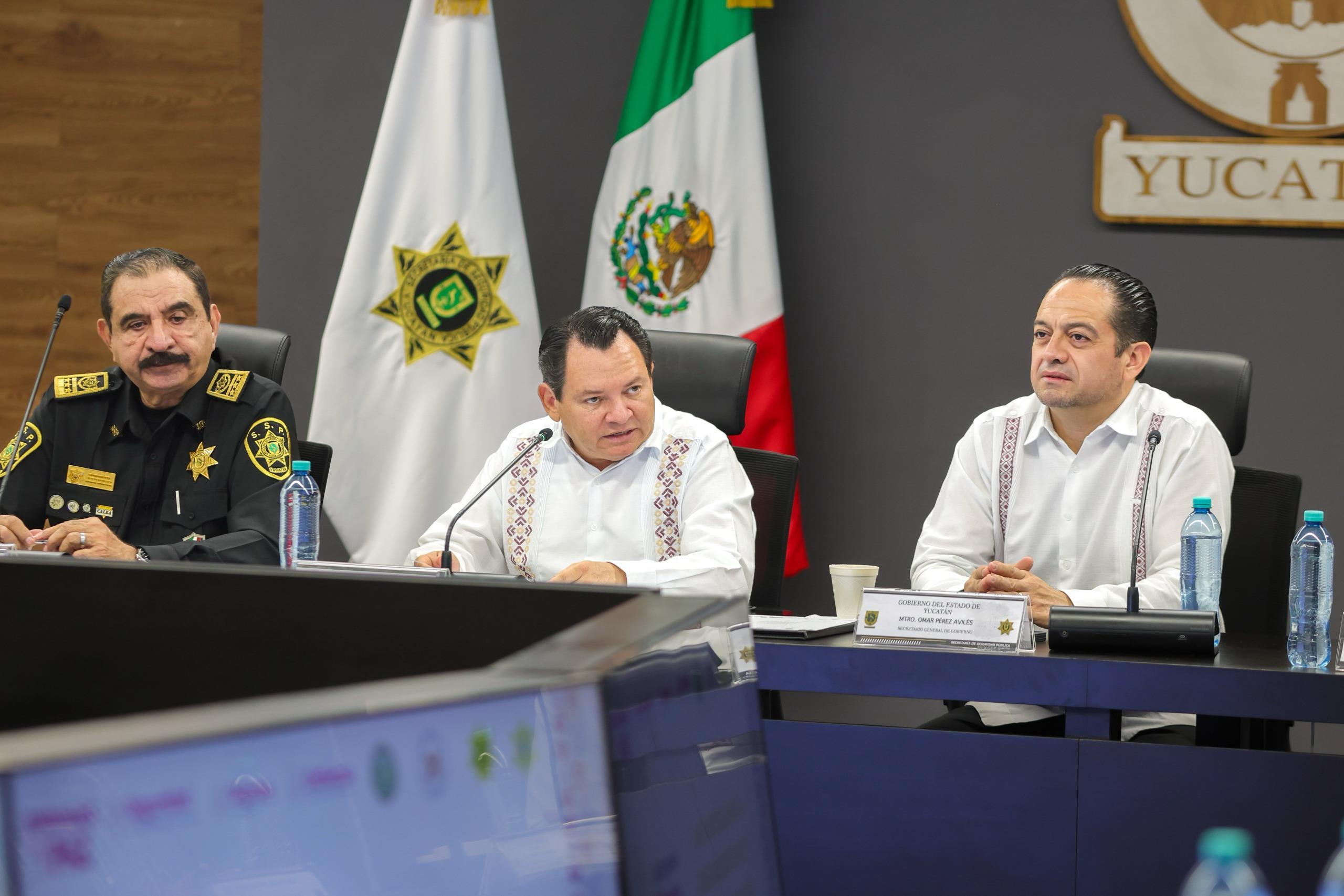 Díaz Mena llama a redoblar esfuerzos de seguridad en Yucatán