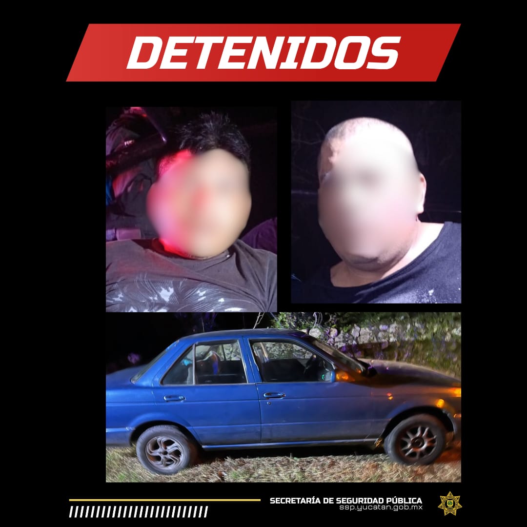 Roban auto en Mérida y los detienen en carretera tras intensa persecución