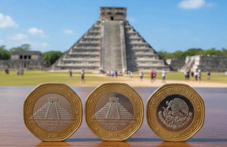 Nueva moneda de 20 pesos tiene la imagen del Castillo de Chichén Itzá