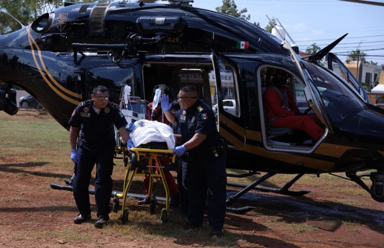 La SSP traslada en helicóptero a joven que se accidentó en su bicicleta eléctrica