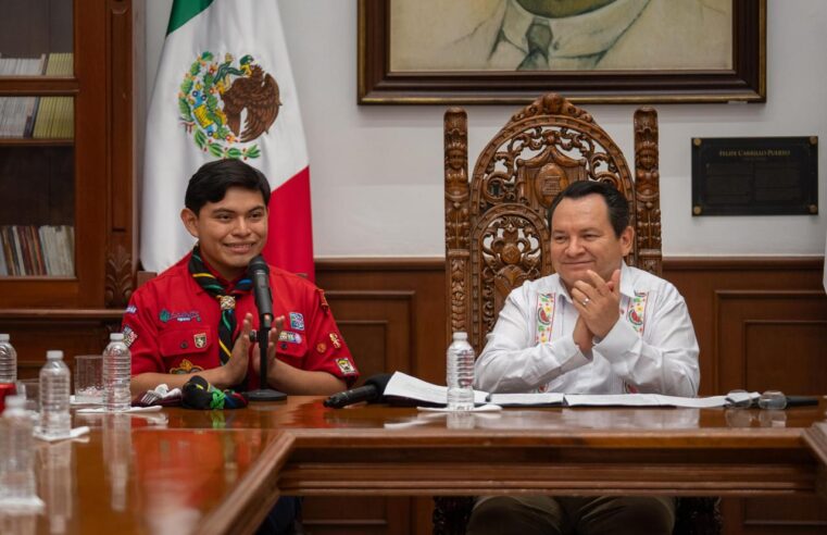 Joven scout asume como Gobernador por un Día en Yucatán