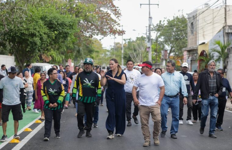Cecilia Patrón entrega obras de repavimentación y par vial en Santa Gertrudis Copó