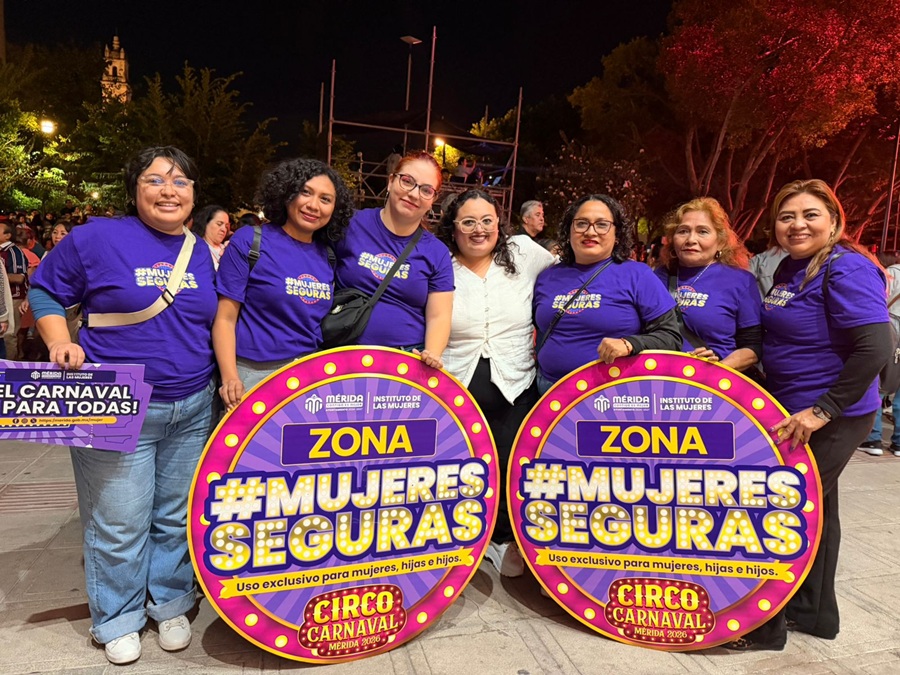 Ayuntamiento de Mérida presenta ruta y zonas Mujeres seguras en el Carnaval Mérida 2026