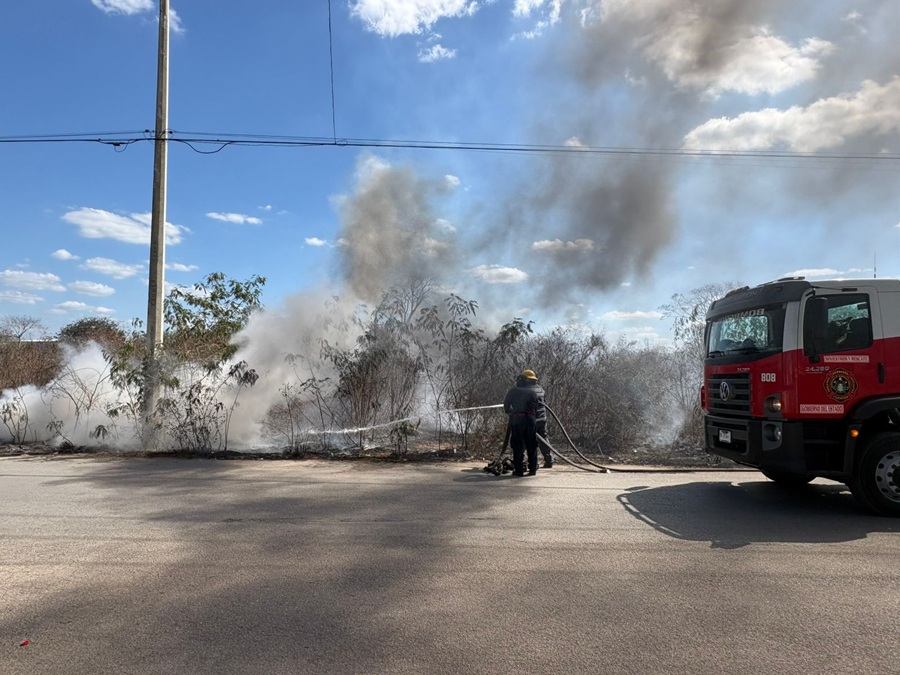 Oportuno control de incendio de basurero clandestino en la Reserva Cuxtal