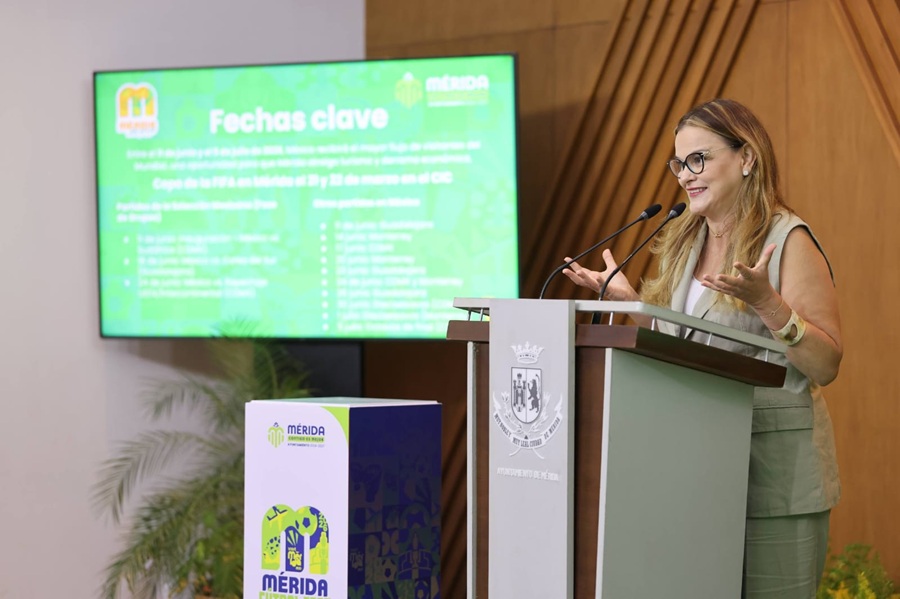 Presenta Cecilia Patrón acciones para atraer visitantes a Mérida durante el Mundial de Fútbol