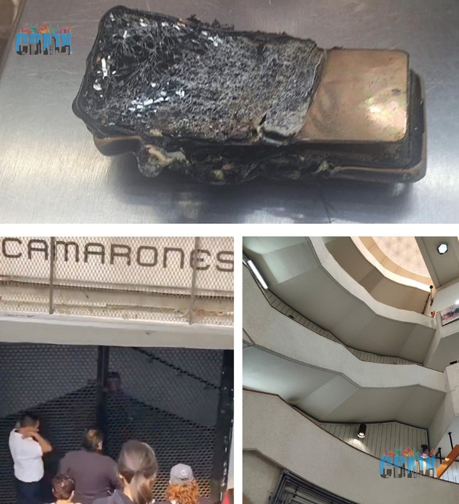 Le explota el celular y cae de las escaleras del Metro