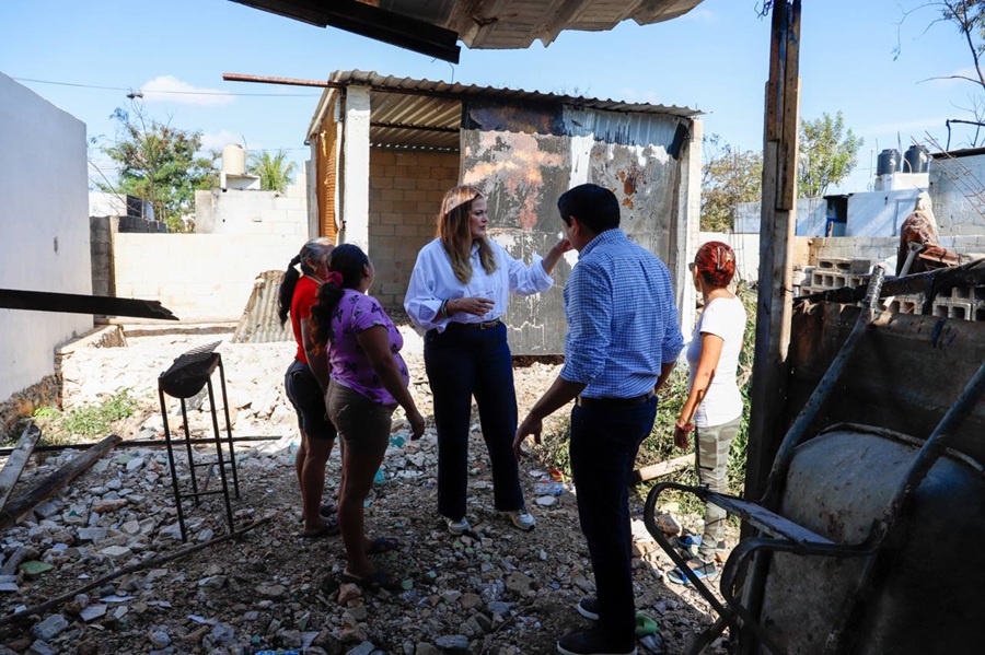 El Ayuntamiento de Mérida dará apoyo a familias afectadas por el incendio en San Luis Sur Dzununcán