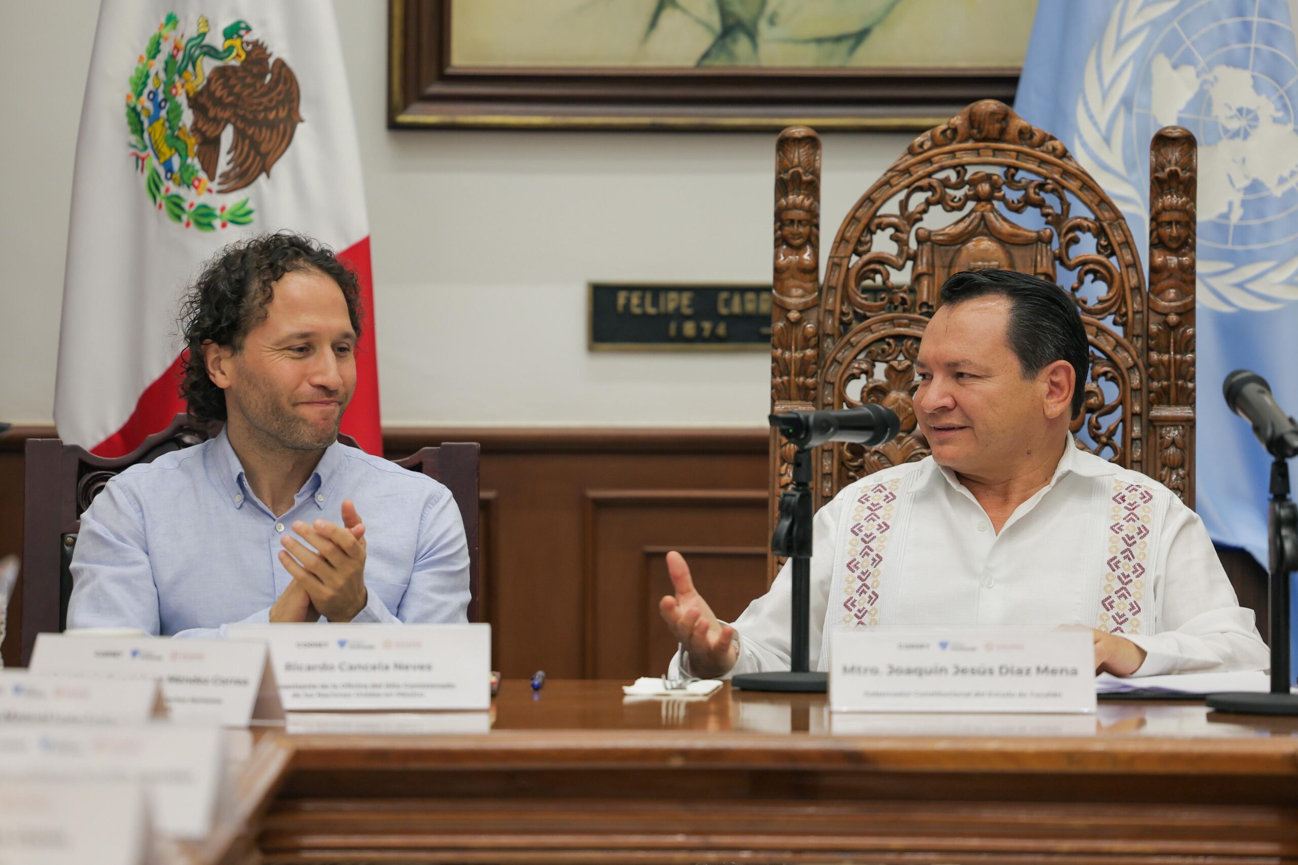 Huacho Díaz se reúne con oficial de ONU-DH en México