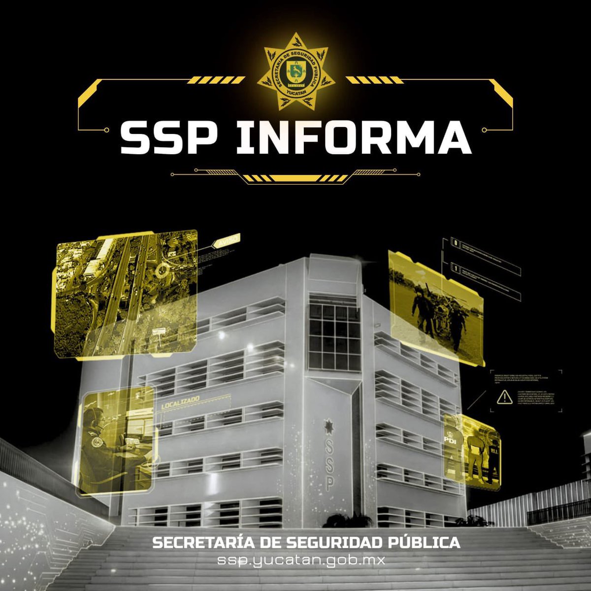 Unidad de la SSP involucrada en hecho de transito en Mérida