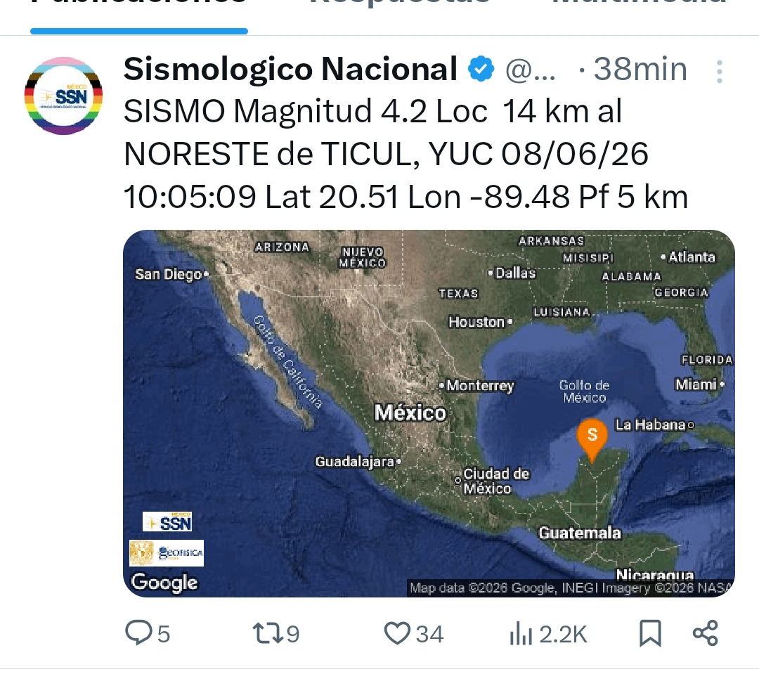 Sismo en Cuba, «rebota» en Merida y en el sur del estado
