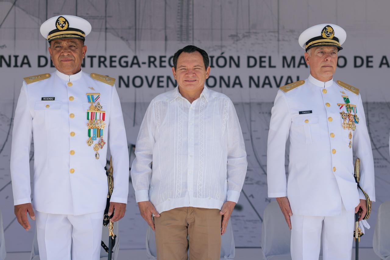 Novena Zona Naval renueva su mando y fortalecer coordinación con el gobierno del Renacimiento Maya 