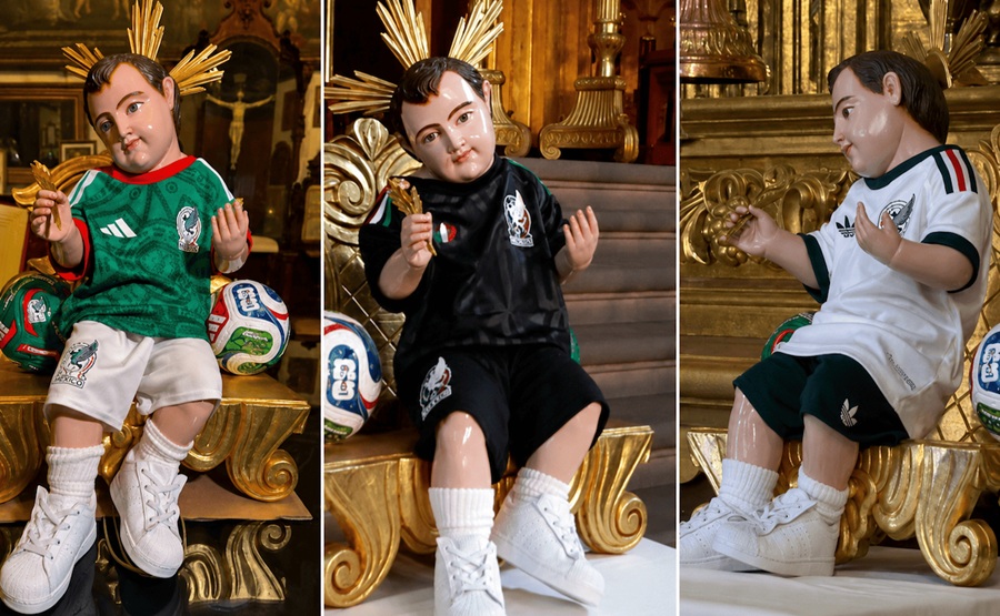 Visten al Niño Dios de la Catedral con el uniforme de Mexico: ¿Ayuda divina?