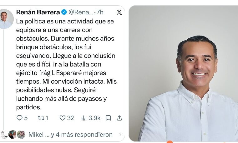 Un trasnochado Renán Barrera renuncia al Comité Ejecutivo Nacional del PAN en medio de críticas a la dirigencia