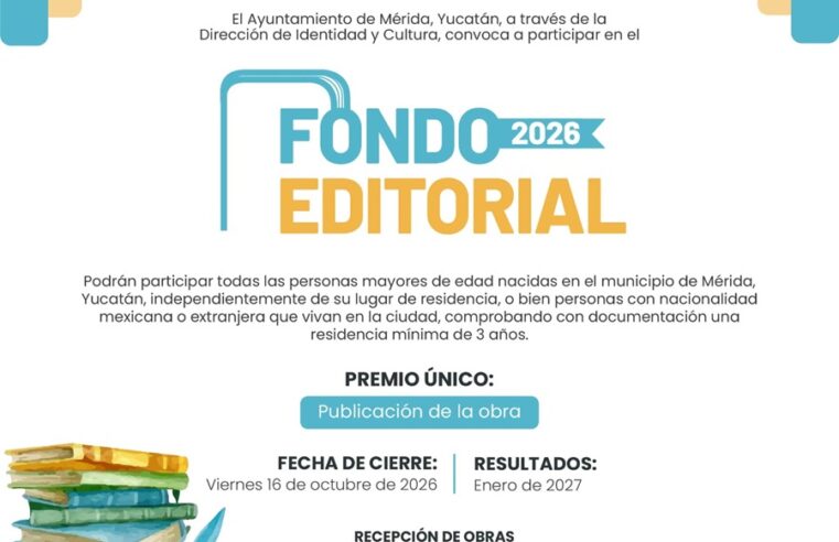 Abren las convocatorias del Fondo Editorial y el Premio Internacional de Poesía Ciudad de Mérida 2026