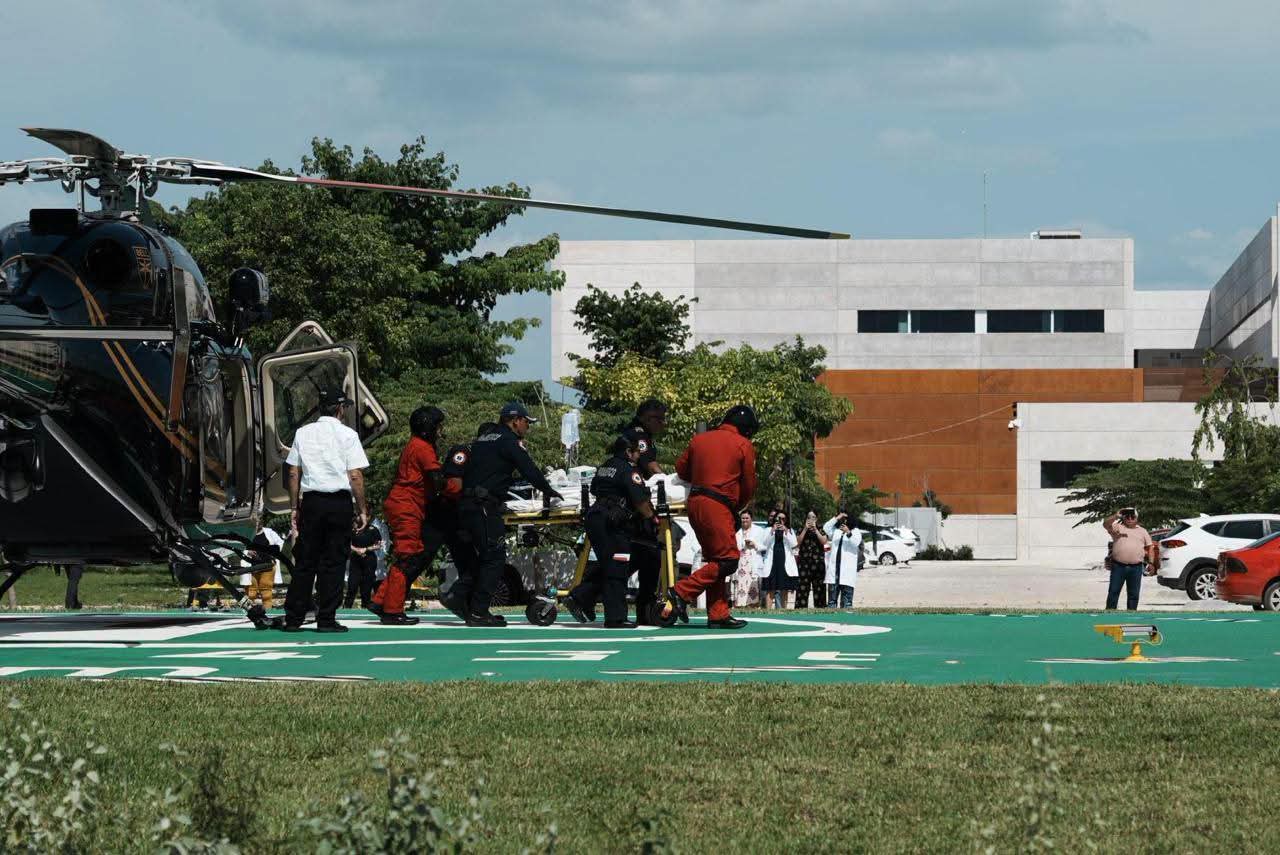 Traslada helicóptero de la SSP a niño de tres años que ingirió garrapaticida